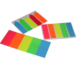 Indeksi 12*43mm, 5 krsas*20 lapias, bulitiu forma, plastikta